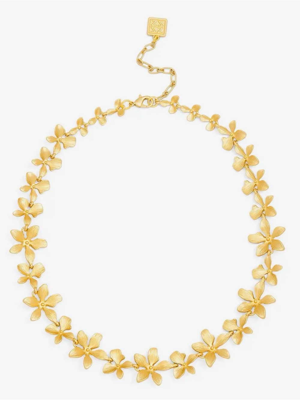 Gold Floral Link Choker Necklace - Women Jewelry